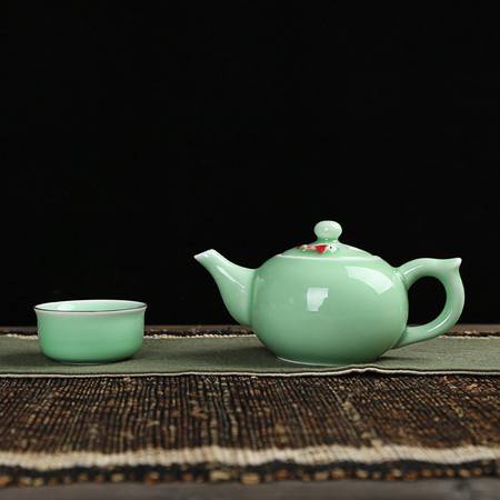 【郵樂贛州館】錦溢青瓷茶具7頭有魚套裝 一壺風雅，杯中魚樂