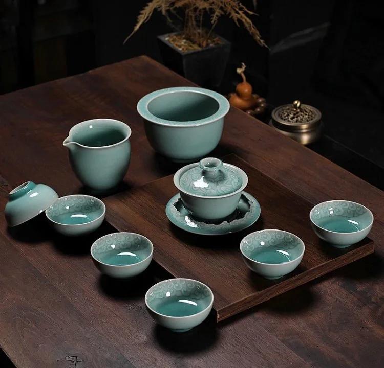 龍泉青瓷粉青釉茶具 雨后天青的韻味